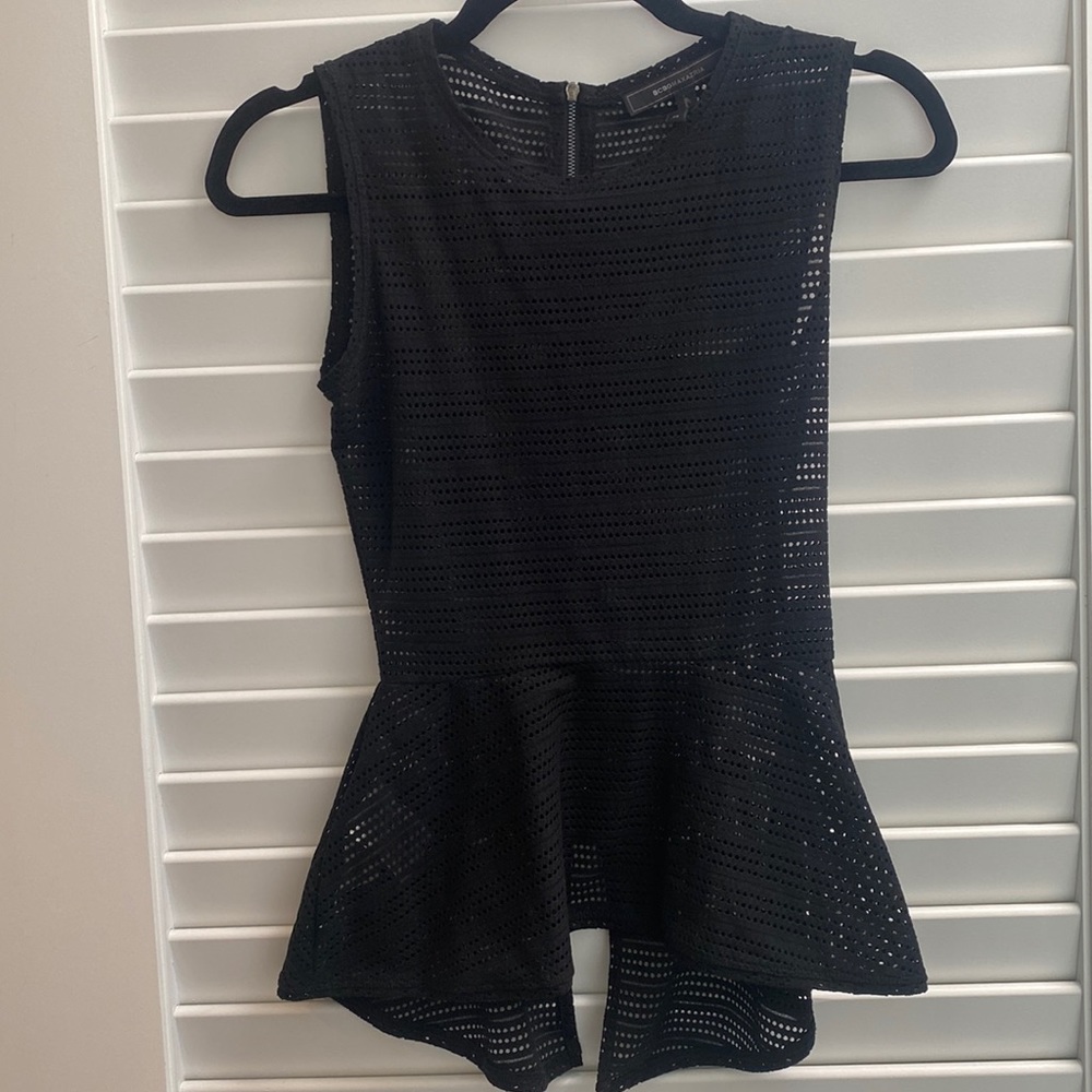 No stretch mesh peplum top - very flattering